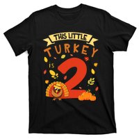 This Little Turkey Is 2 Years Happy Birthday Thanksgiving T-Shirt