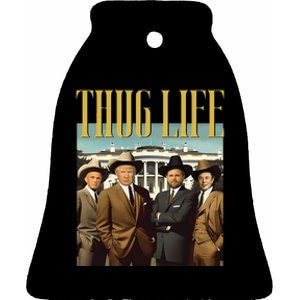 Thug Life Trump Vance Kennedy Elon Ceramic Bell Ornament