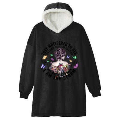 Tattoo Lady They Whispered To Her You Cannot Withstand Storm Gift Hooded Wearable Blanket