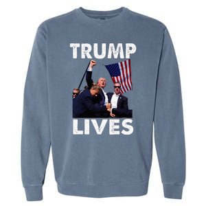 Trump Live Trump Shot Fist Pump Garment-Dyed Sweatshirt