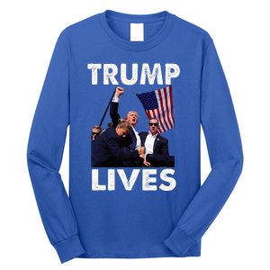 Trump Live Trump Shot Fist Pump Long Sleeve Shirt