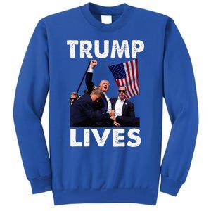 Trump Live Trump Shot Fist Pump Tall Sweatshirt