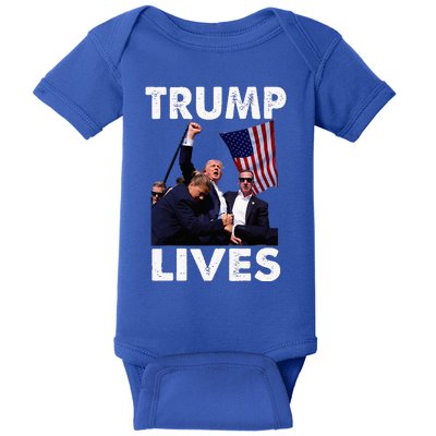 Trump Live Trump Shot Fist Pump Baby Bodysuit