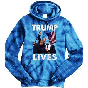 Trump Live Trump Shot Fist Pump Tie Dye Hoodie