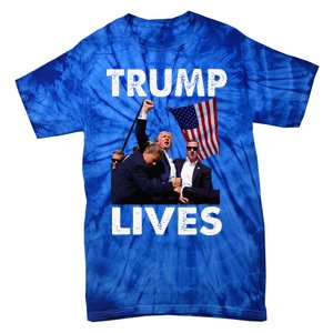 Trump Live Trump Shot Fist Pump Tie-Dye T-Shirt