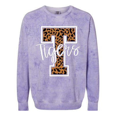 T Letter Tigers Colorblast Crewneck Sweatshirt