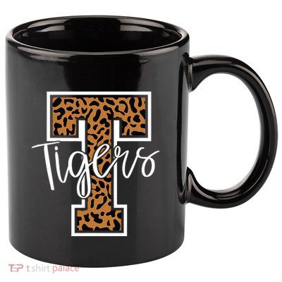 T Letter Tigers 11oz C Handle Ceramic Mug