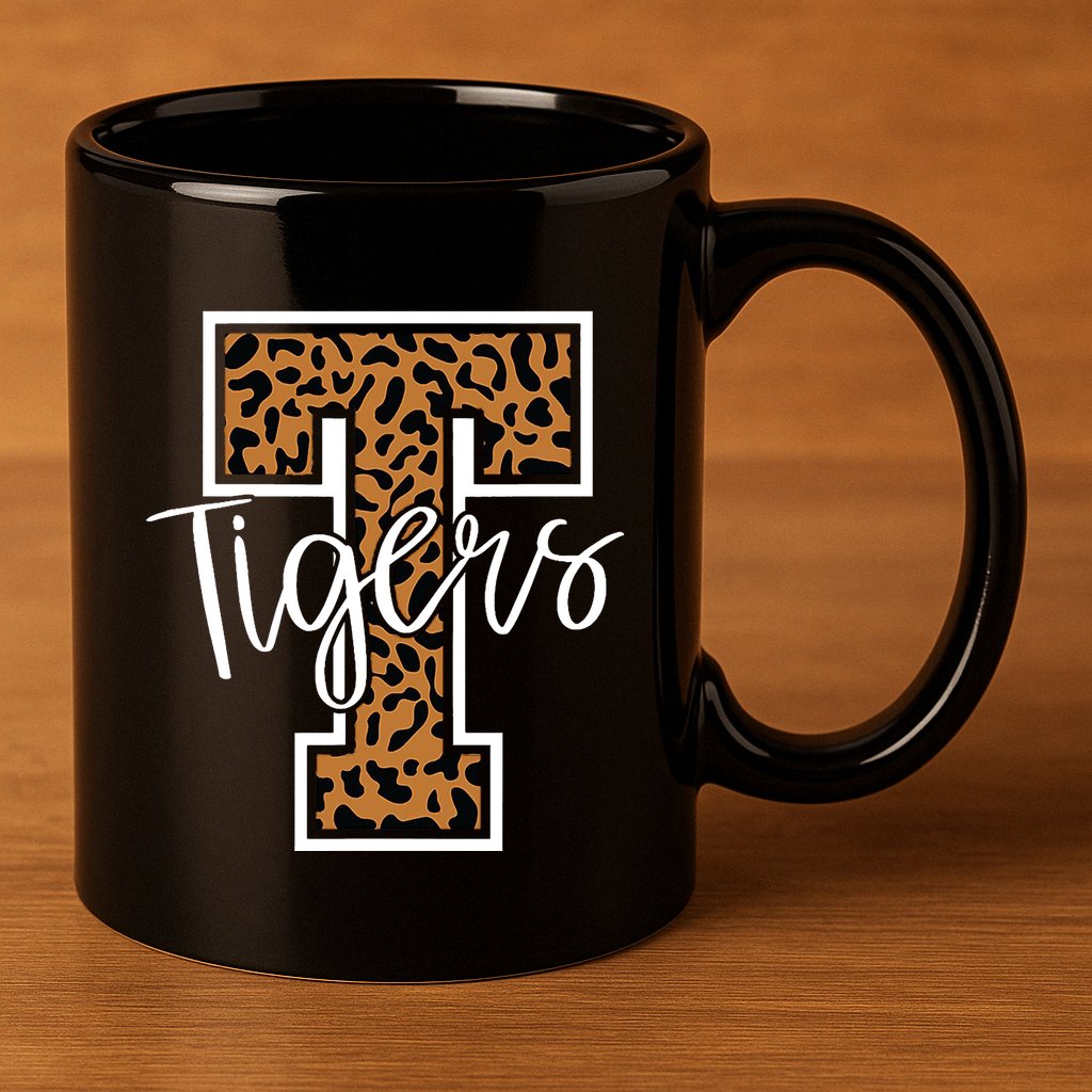 T Letter Tigers 11oz C Handle Ceramic Mug