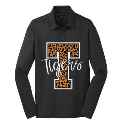 T Letter Tigers Silk Touch Performance Long Sleeve Polo