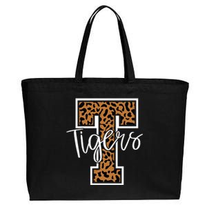 T Letter Tigers Cotton Canvas Jumbo Tote