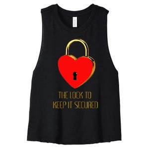 The Lock To Keep It Secured  Women's Racerback Cropped Tank