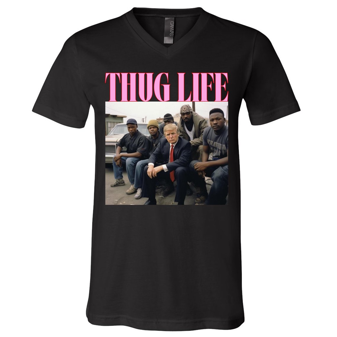 Thug Life Trump’S Kangaroo Conviction V-Neck T-Shirt