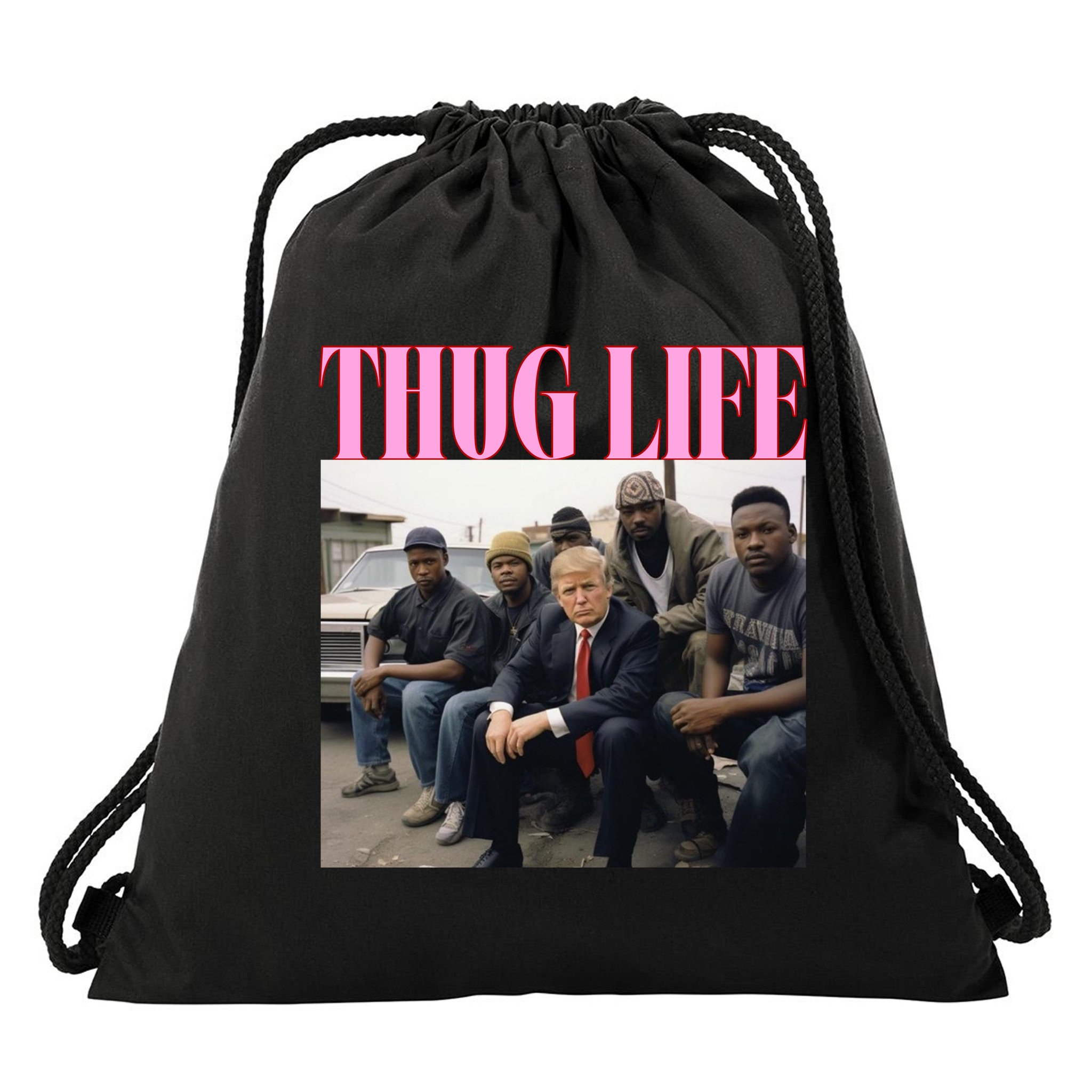 Thug Life Trump’S Kangaroo Conviction Drawstring Bag