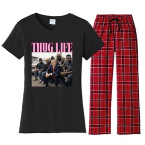 Thug Life Trump’S Kangaroo Conviction Women's Flannel Pajama Set