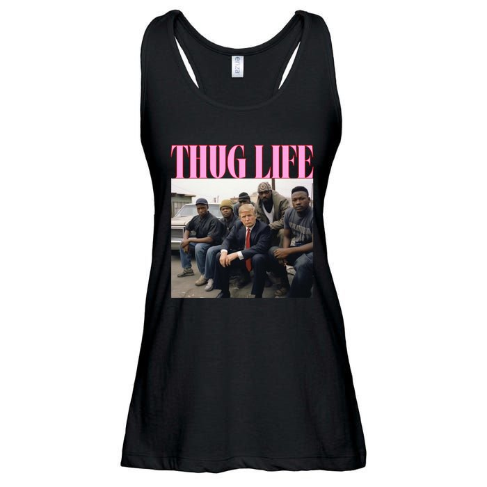 Thug Life Trump’S Kangaroo Conviction Ladies Essential Flowy Tank