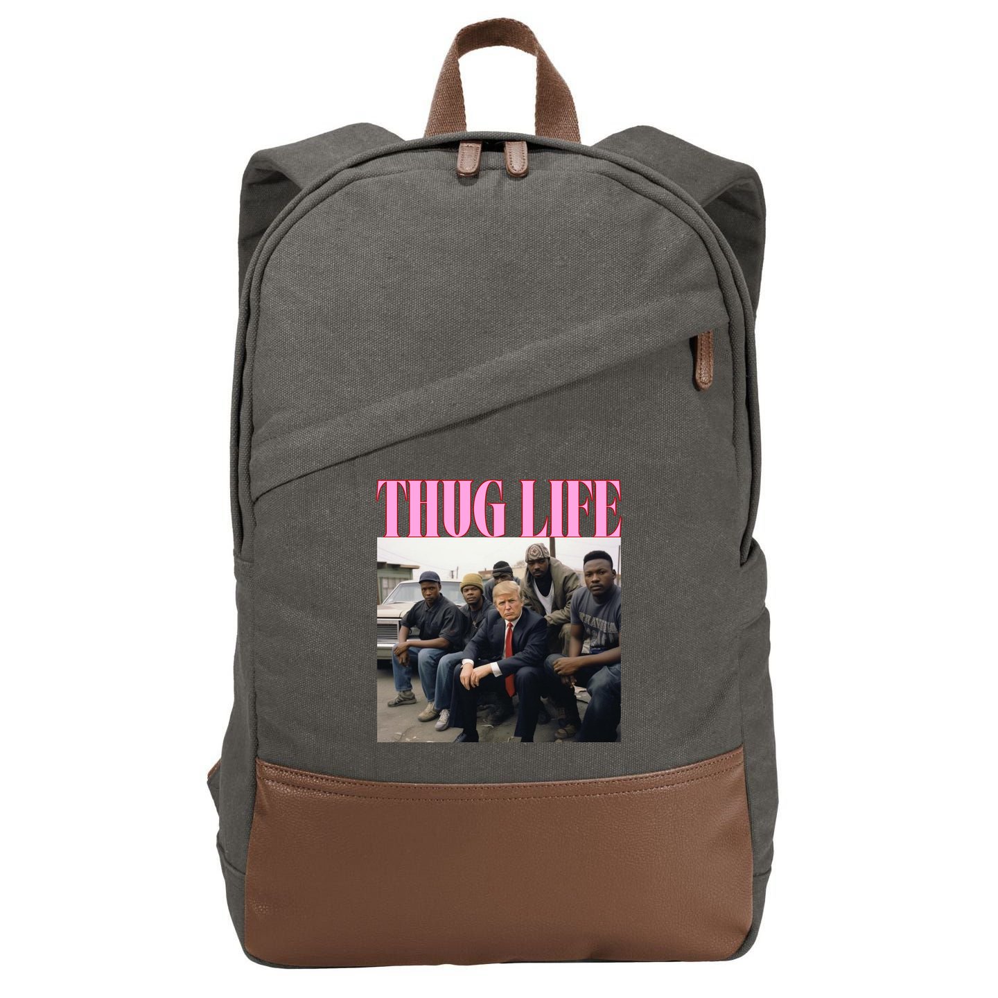 Thug Life Trump’S Kangaroo Conviction Cotton Canvas Backpack