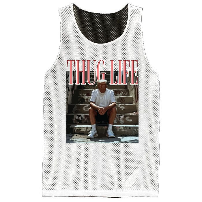 Thug Life Trump  Funny Trump Republican Mesh Reversible Basketball Jersey Tank