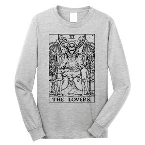 The Lovers Tarot Card Halloween Grim Reaper Gothic Horror Long Sleeve Shirt