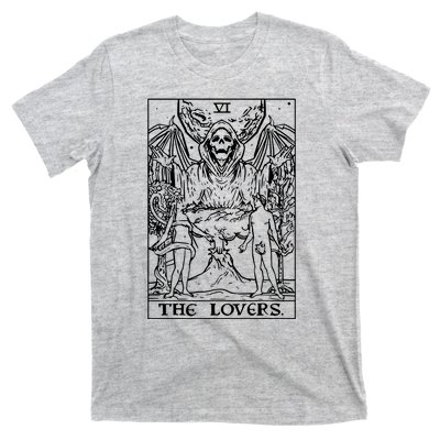 The Lovers Tarot Card Halloween Grim Reaper Gothic Horror T-Shirt