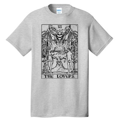 The Lovers Tarot Card Halloween Grim Reaper Gothic Horror Tall T-Shirt