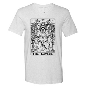 The Lovers Tarot Card Halloween Grim Reaper Gothic Horror V-Neck T-Shirt