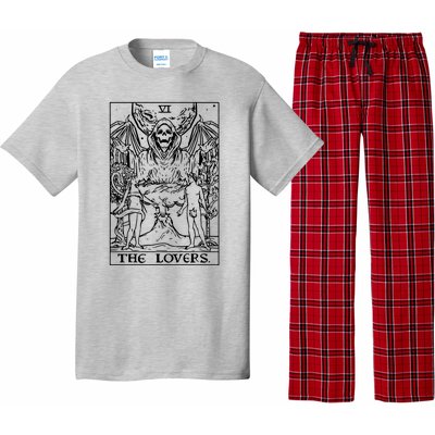 The Lovers Tarot Card Halloween Grim Reaper Gothic Horror Pajama Set