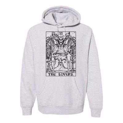 The Lovers Tarot Card Halloween Grim Reaper Gothic Horror Premium Hoodie