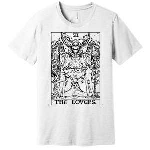 The Lovers Tarot Card Halloween Grim Reaper Gothic Horror Premium T-Shirt