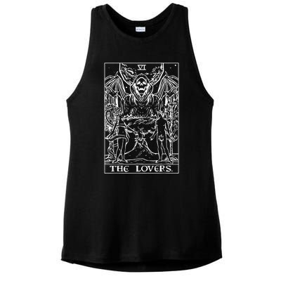 The Lovers Tarot Card Halloween Grim Reaper Gothic Horror Ladies PosiCharge Tri-Blend Wicking Tank