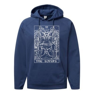 The Lovers Tarot Card Halloween Grim Reaper Gothic Horror Performance Fleece Hoodie