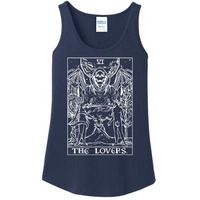 The Lovers Tarot Card Halloween Grim Reaper Gothic Horror Ladies Essential Tank