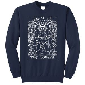 The Lovers Tarot Card Halloween Grim Reaper Gothic Horror Tall Sweatshirt