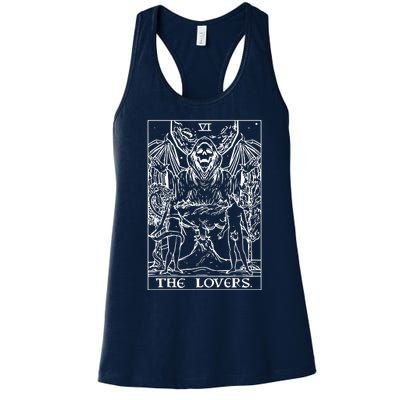 The Lovers Tarot Card Halloween Grim Reaper Gothic Horror Women's Racerback Tank