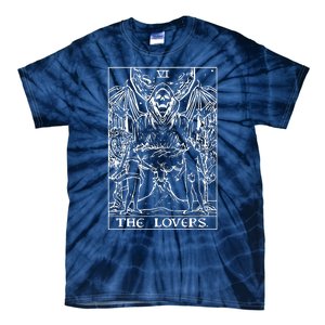 The Lovers Tarot Card Halloween Grim Reaper Gothic Horror Tie-Dye T-Shirt