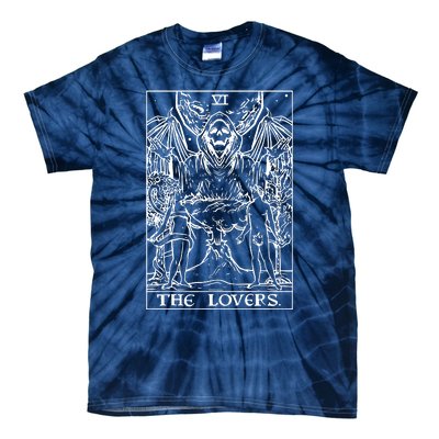 The Lovers Tarot Card Halloween Grim Reaper Gothic Horror Tie-Dye T-Shirt