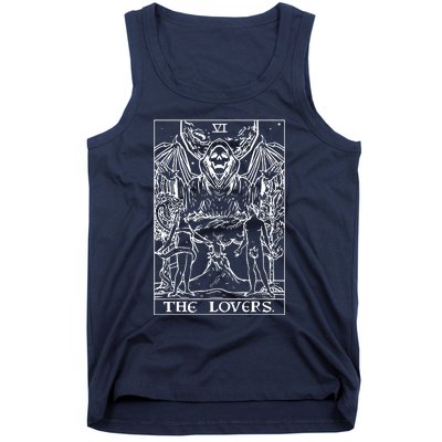 The Lovers Tarot Card Halloween Grim Reaper Gothic Horror Tank Top