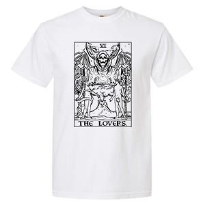 The Lovers Tarot Card Halloween Grim Reaper Gothic Horror Garment-Dyed Heavyweight T-Shirt