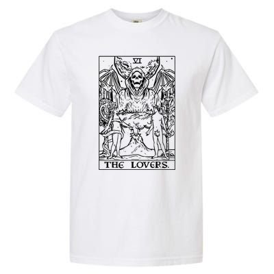 The Lovers Tarot Card Halloween Grim Reaper Gothic Horror Garment-Dyed Heavyweight T-Shirt