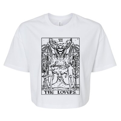 The Lovers Tarot Card Halloween Grim Reaper Gothic Horror Bella+Canvas Jersey Crop Tee