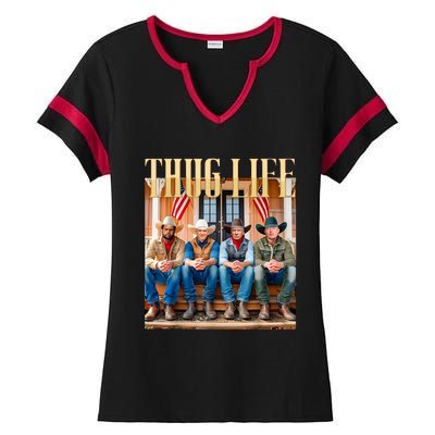 Thug Life Trump Vance Kennedy Elon Ladies Halftime Notch Neck Tee