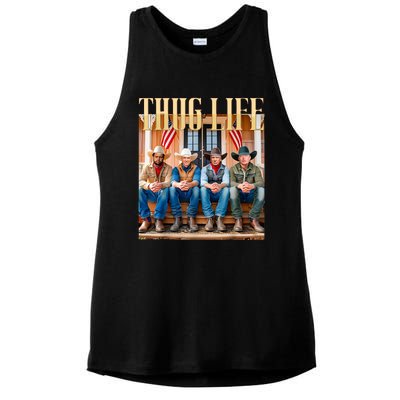 Thug Life Trump Vance Kennedy Elon Ladies PosiCharge Tri-Blend Wicking Tank