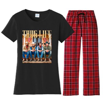 Thug Life Trump Vance Kennedy Elon Women's Flannel Pajama Set