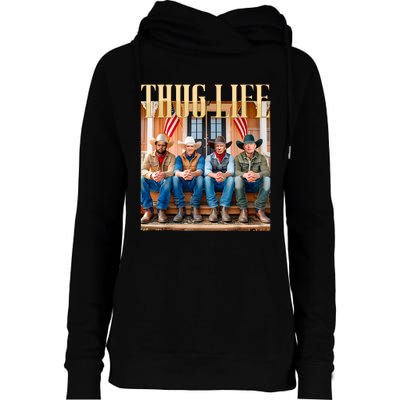 Thug Life Trump Vance Kennedy Elon Womens Funnel Neck Pullover Hood