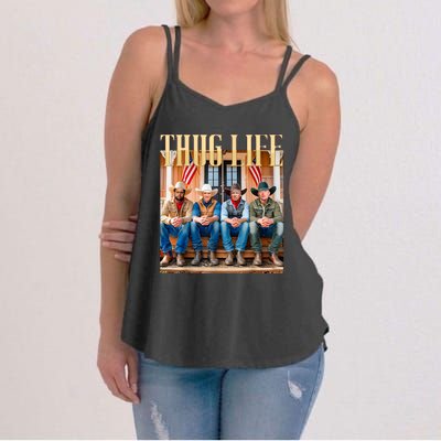 Thug Life Trump Vance Kennedy Elon Women's Strappy Tank