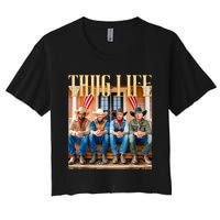 Thug Life Trump Vance Kennedy Elon Women's Crop Top Tee