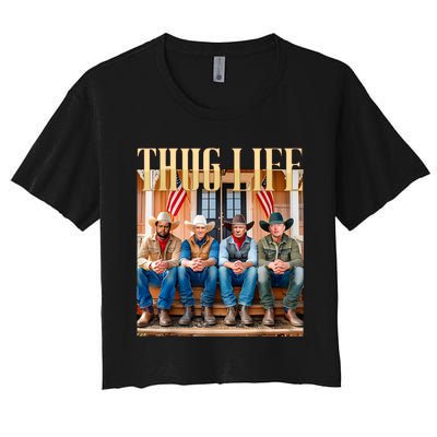 Thug Life Trump Vance Kennedy Elon Women's Crop Top Tee