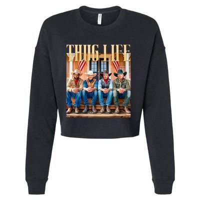 Thug Life Trump Vance Kennedy Elon Cropped Pullover Crew