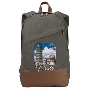 The Leaning Tower Of Pisa Souvenir Pisa Italy Cotton Canvas Backpack