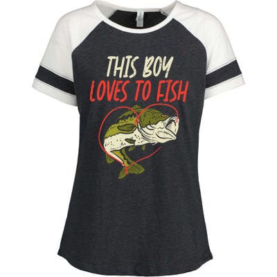 This Loves To Fish Bass Fishing Family Matching Gift Enza Ladies Jersey Colorblock Tee