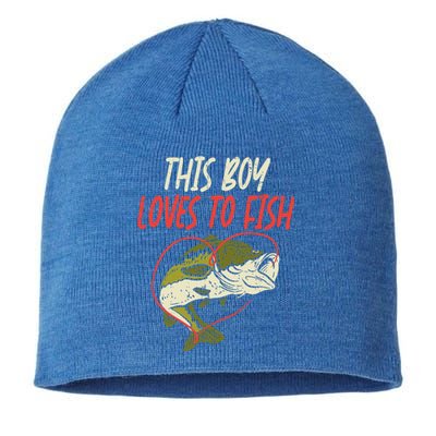 This Loves To Fish Bass Fishing Family Matching Gift Sustainable Beanie